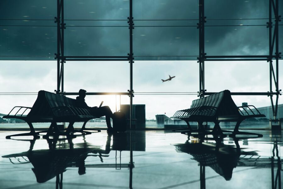 Serene airport scenery
