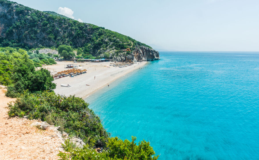 Gjipe Beach, the most beautiful beach in Albanian Riviera, Albania.