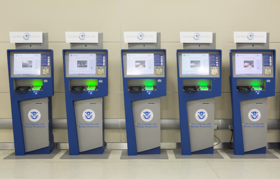 International airports feature Global Entry and APC kiosks to facilitate quicker U.S. entry for travelers.


