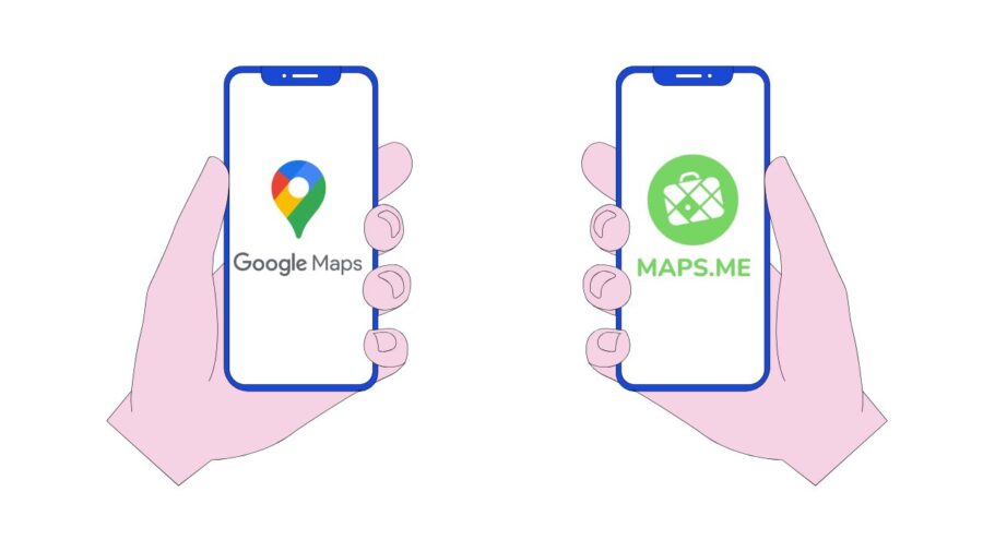 Google Maps App and Maps.me App