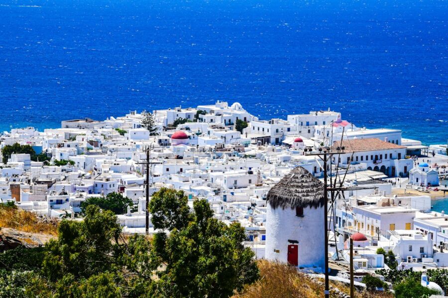 greek island village view