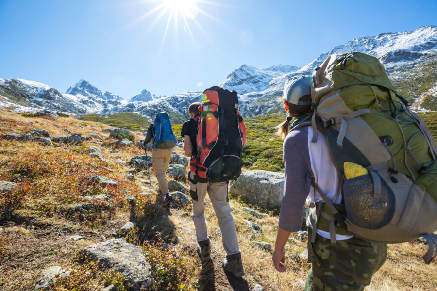 Diverse group of backpackers enjoying a hike in the picturesque Kackar Mountains