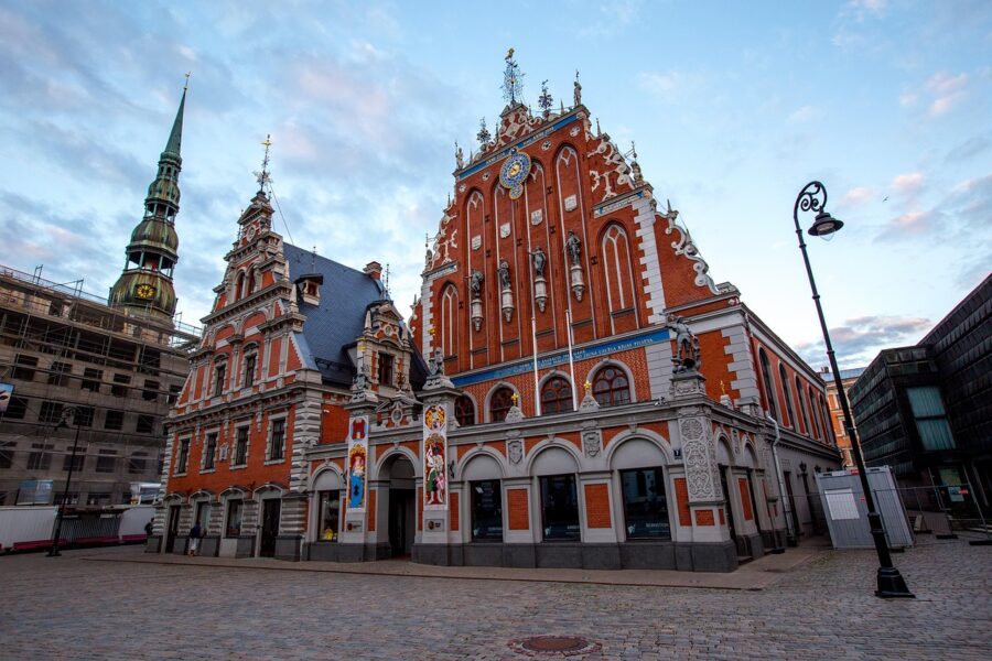 House of the Black Heads: ornate historic brick façade on Riga town square.