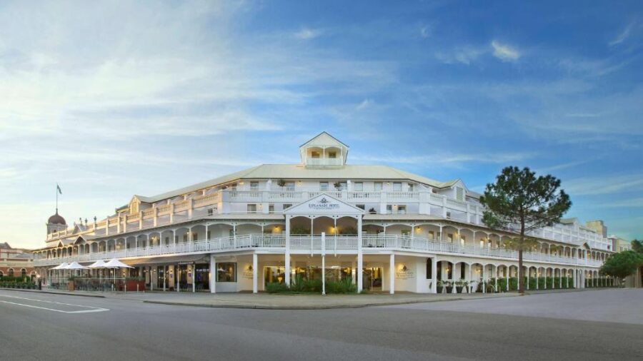 Historic Esplanade Hotel Fremantle by Rydges, grand colonial-style seaside accommodation on a sunny corner.