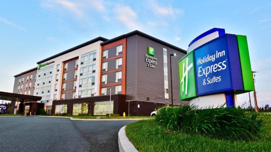 Holiday Inn Express & Suites St. John's Airport in New Brunswick, featuring modern architecture and welcoming entrance.