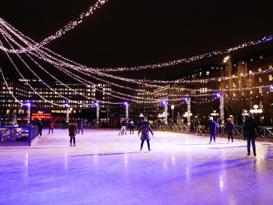 ice skating at Kungstradgarden