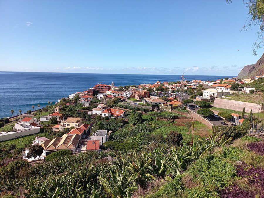 Scenic view of Jardim do Mar, a quaint coastal town in Calheta, Madeira, highlighting its charming architecture and ocean.
