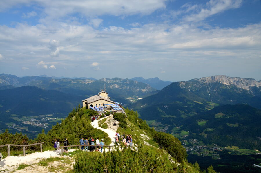 Kehlsteinhaus, or Eagle's Nest, in Berchtesgaden, Germany, offers stunning mountain views and historical significance