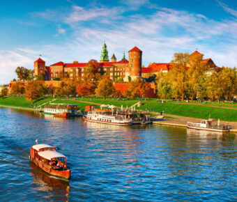 Wawel castle famous landmark in Krakow Poland. Picturesque