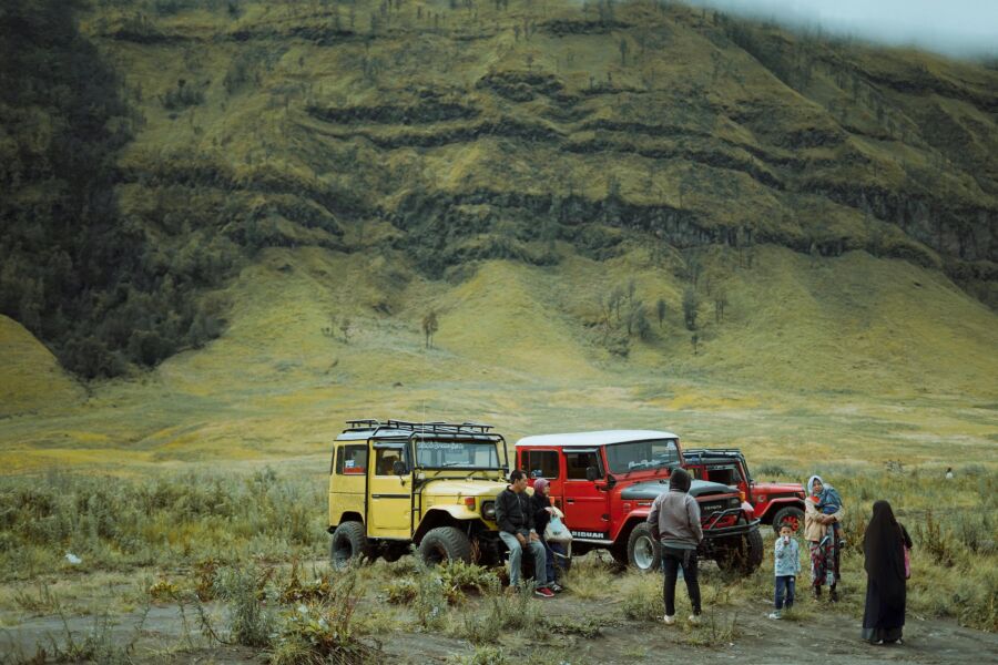 Off-road adventure in mountainous landscape