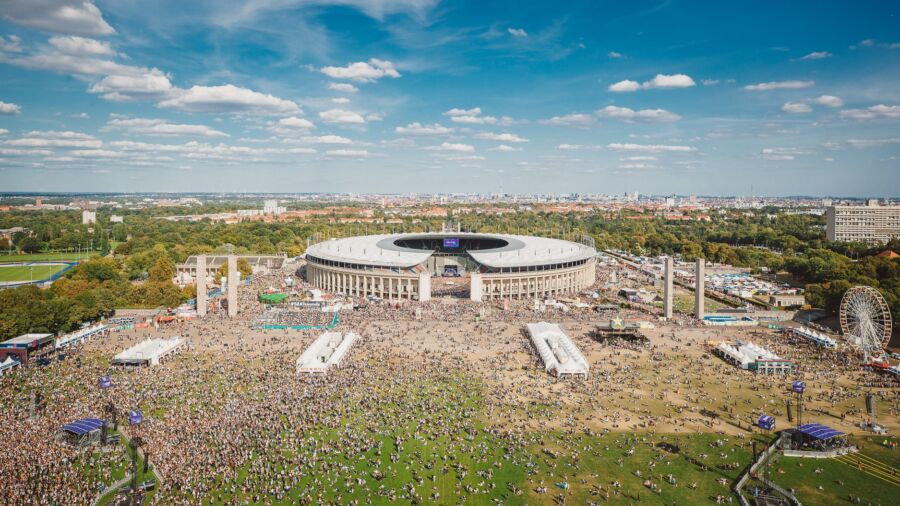 Aerial view of the Lollapalooza Berlin