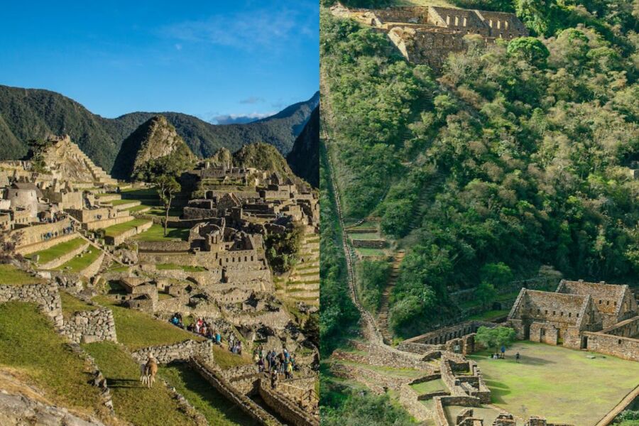 Machu Picchus ancient ruins amidst Andes mountains, showcasing Inca architectural marvels and natural beauty.
