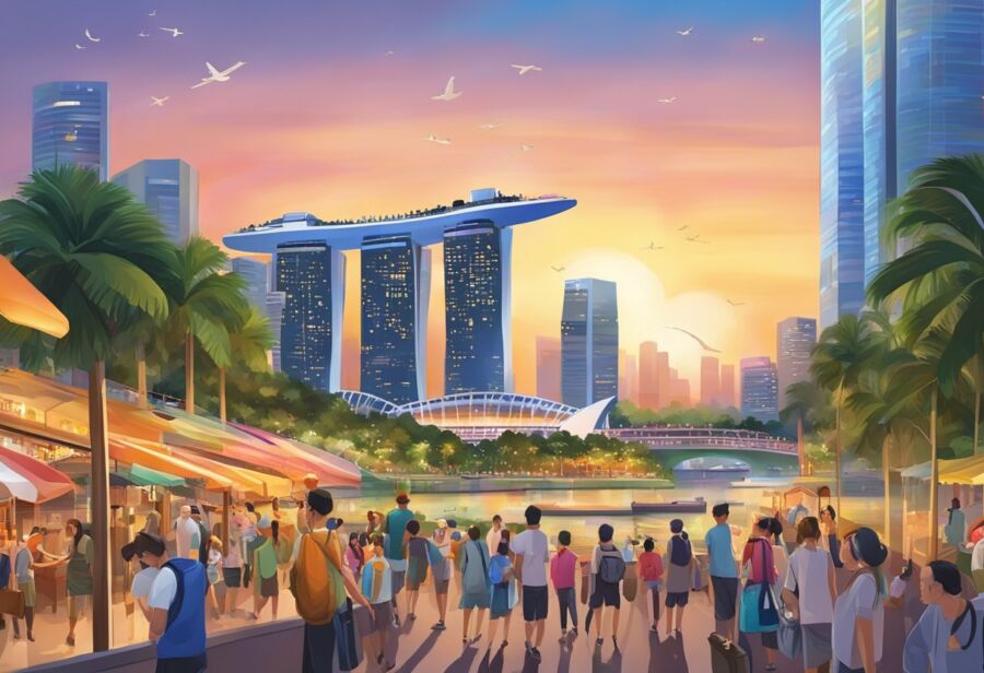 marina bay sunset