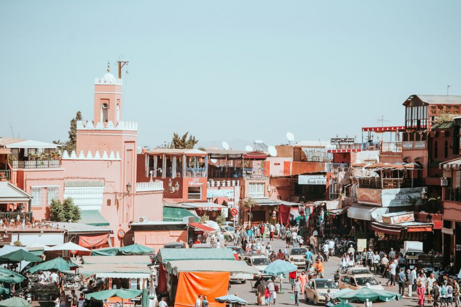 marrakech market street scene