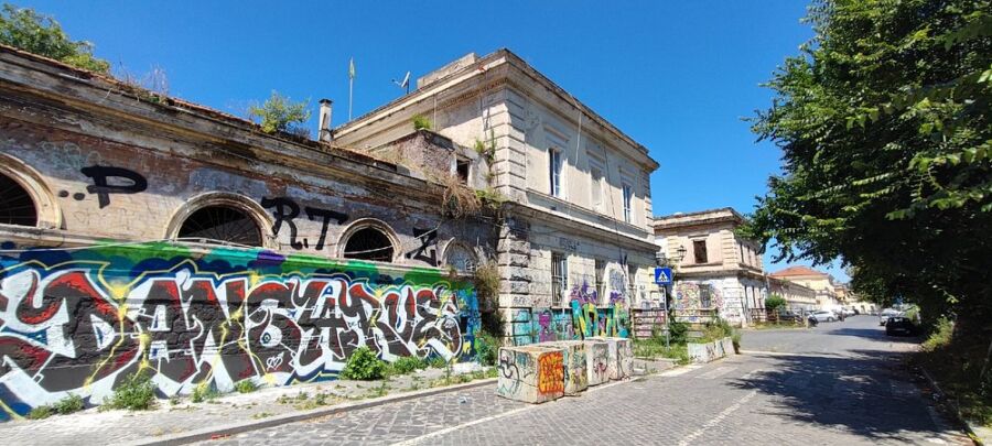 Exterior and the architecture of the Mattatoio, Rome