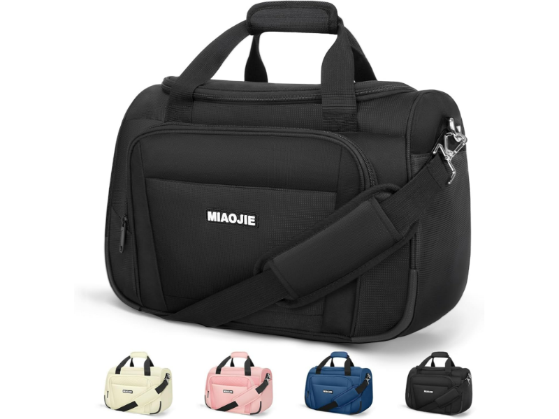 Stylish MIAOJIE travel bag: black, versatile, durable with multiple color options.