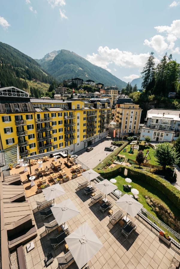 exterior and top view of the MONDI Hotel Bellevue Gastein  in Austria