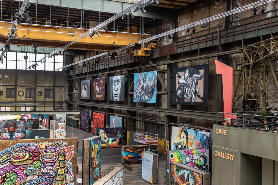 NDSM shipyard in Amsterdam, showcasing the world's largest international museum dedicated to graffiti and street art.