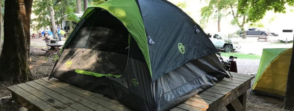 One of the tent platform in Nelson City Campground