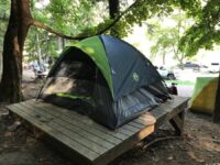 One of the tent platform in Nelson City Campground