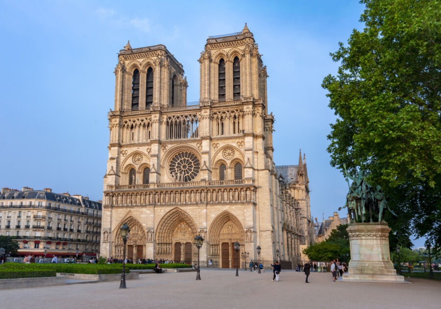 Notre Dame de Paris Cathedral, a stunning example of French Gothic architecture, stands majestically in the heart of Paris.