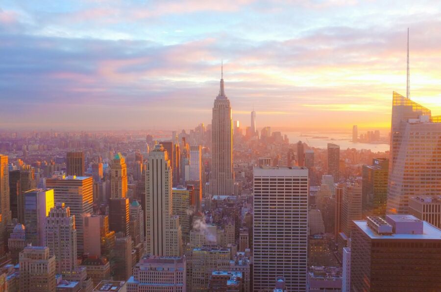 nyc sunset cityscape