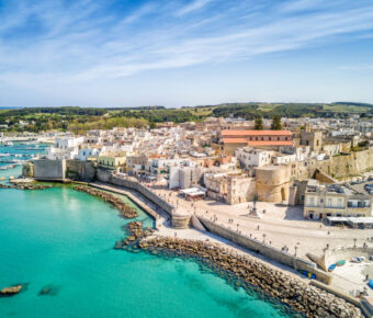 Otranto with historic Aragonese castle in the city center, Apulia, Italy