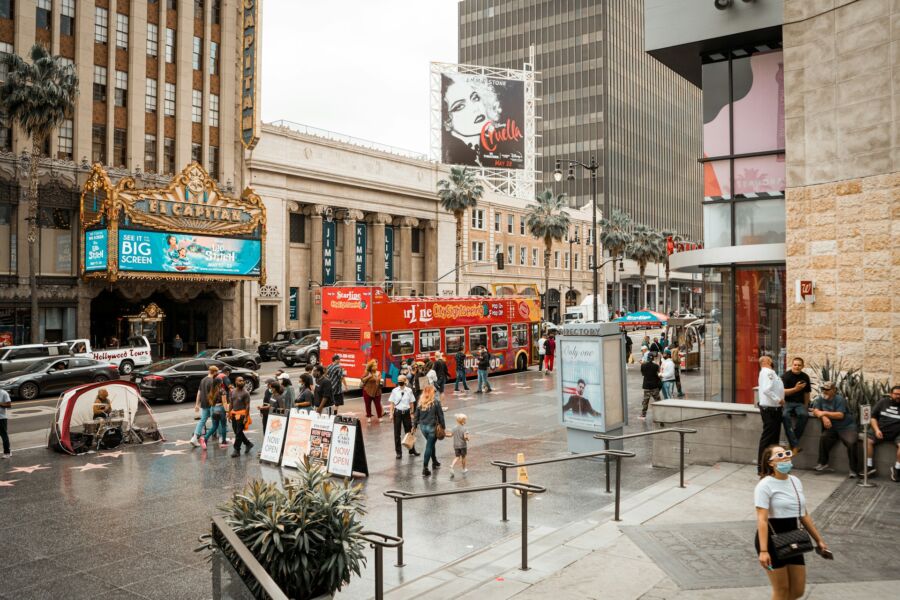 People walking on street of Los Angeles during daytime
