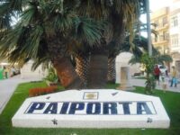 Tile with the name of the town, Paiporta Spain.
