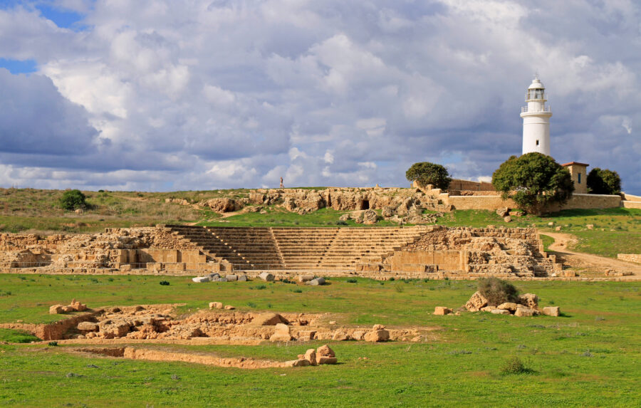 Ancient ruins and mosaics at Paphos Archaeological Park, showcasing Cyprus's rich historical heritage