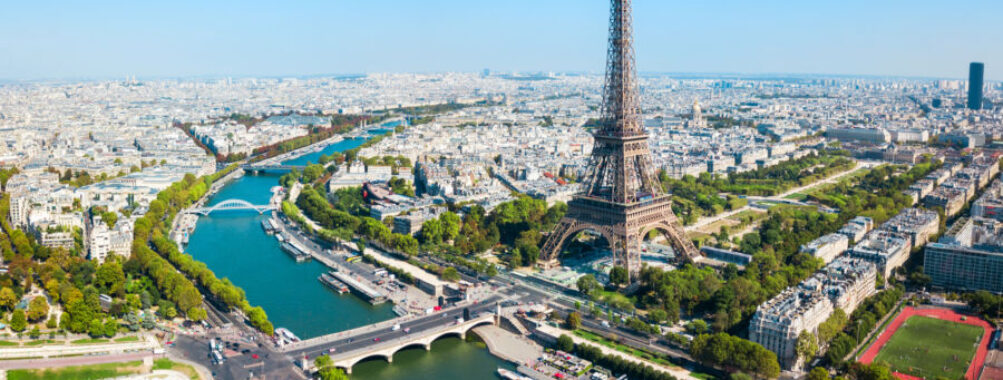 Eiffel Tower aerial view, Paris