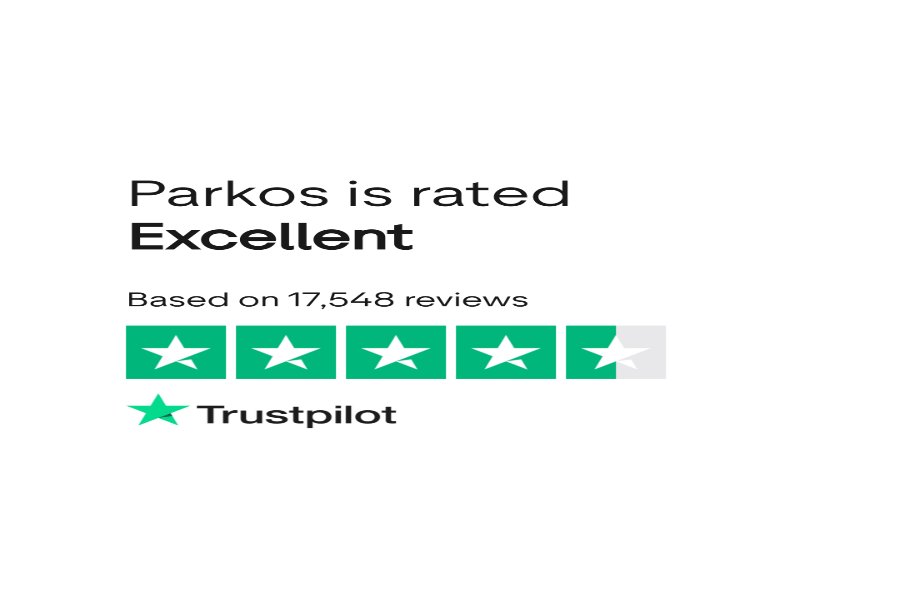 Parkos Trustpilot 17,548 excellent reviews badge, 5-star customer rating.
