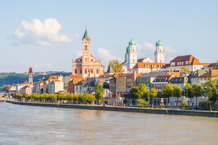 View over the old city of Passau over Danube river, Bavaria, Germany