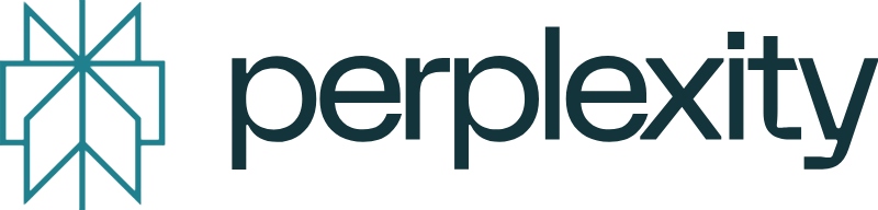 Logo featuring a geometric teal design resembling a star next to the word "perplexity" in a modern, lowercase, dark teal font. Sleek and contemporary feel.