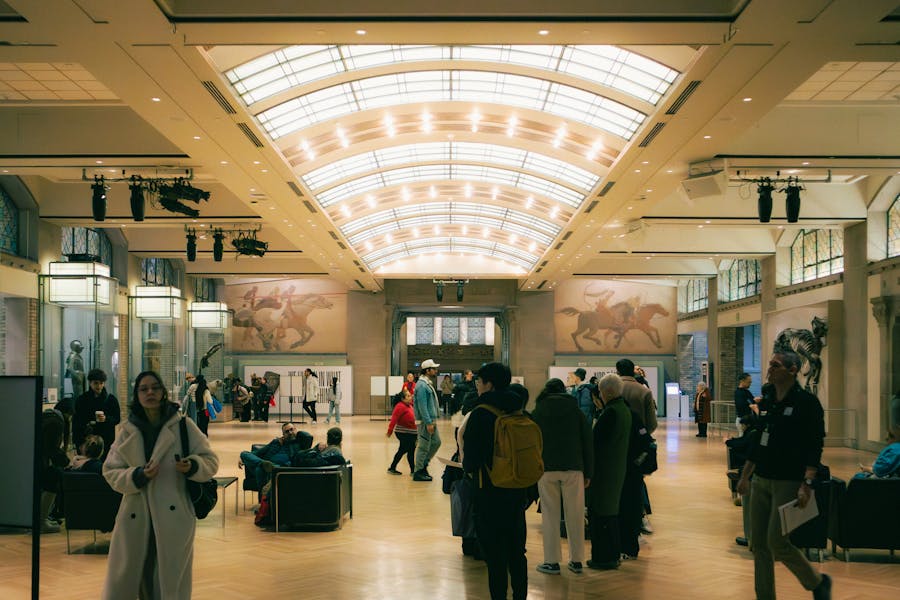 Visitors at a Toronto Museum Art Exhibit