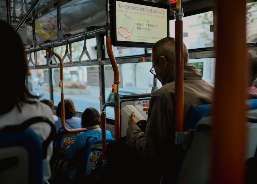 Photo of People Sitting on a Bus in Kyoto, Japan