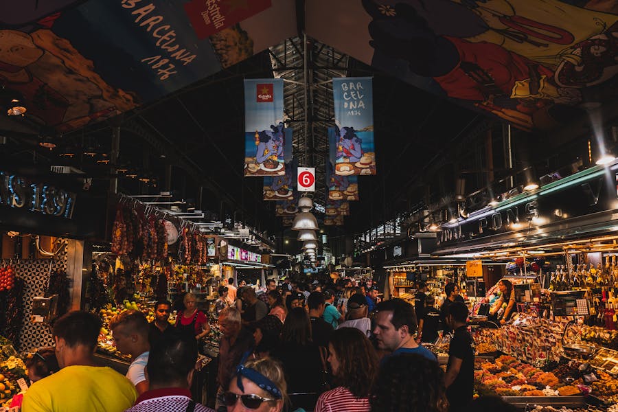People on La Rambla