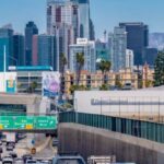 Driving on the Freeway in Downtown Los Angeles