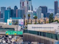 Driving on the Freeway in Downtown Los Angeles