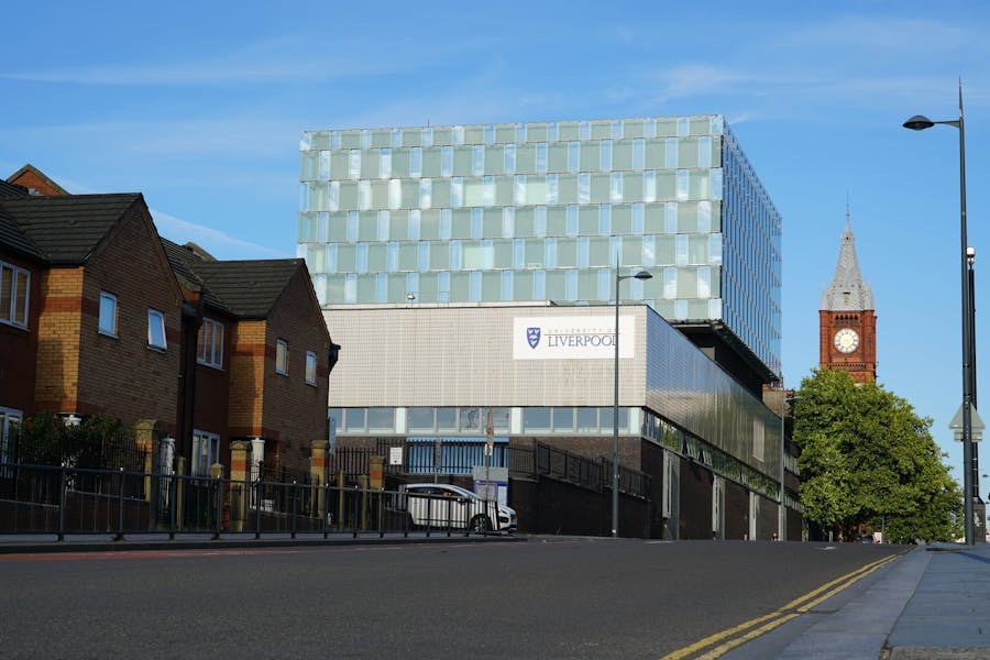 University of Liverpool Campus Street View with Clocktower