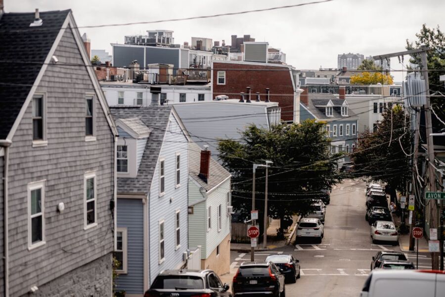 Panorama on Charleston Street in Boston