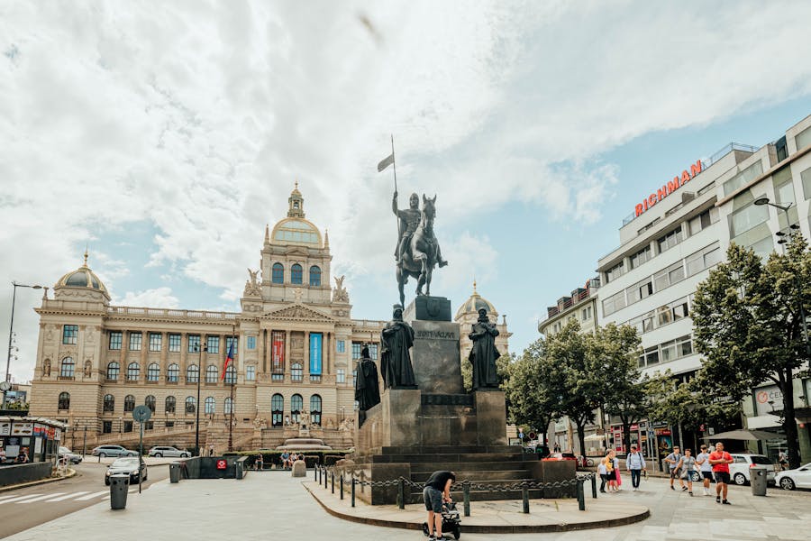 Wenceslas Statue in Front of the National Museum on the Wenceslas Square, Prague, Czech Republic