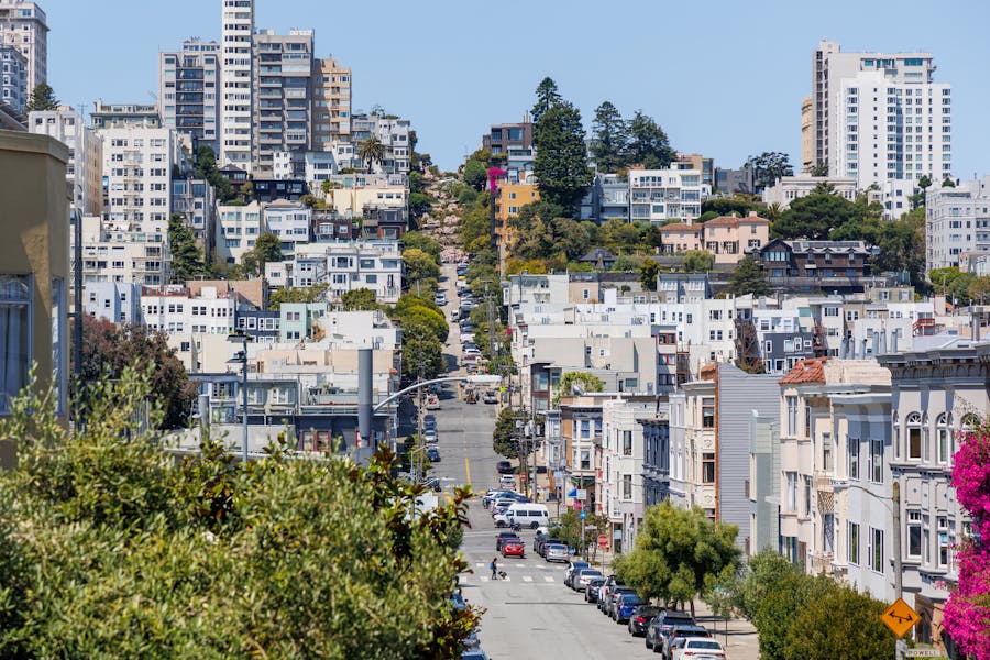 A view of the San Francisco housing from a hilltop