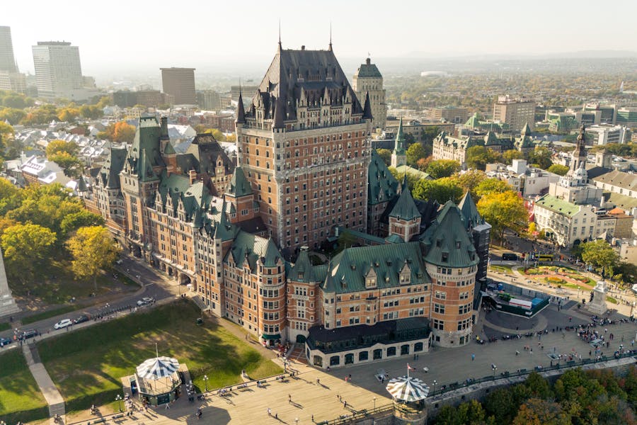 Aerial View of Château Frontenac, Quebec, Canada