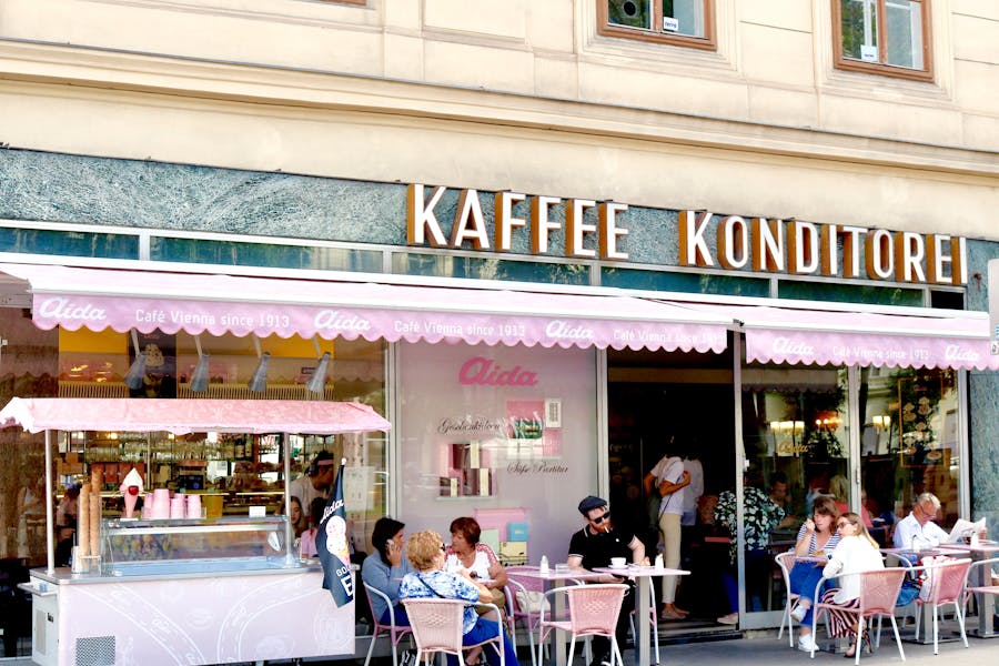 People Sitting by Cafe