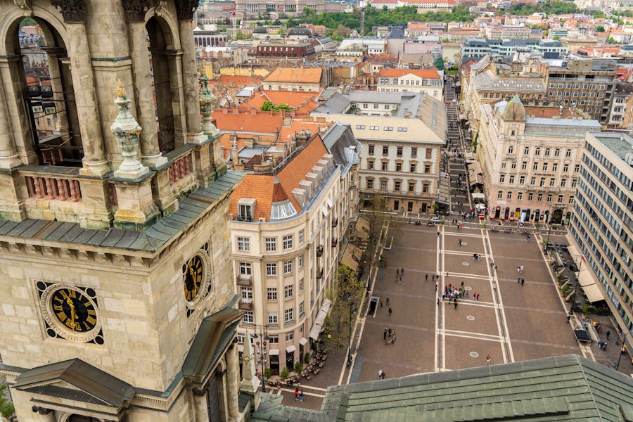 Square near St Stephens Basilica in Budapest