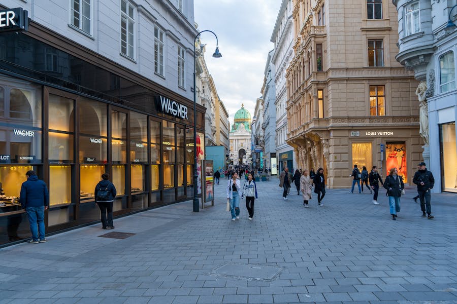 Pedestrians in Old Town of Vienna