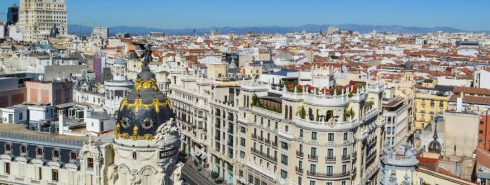 Aerial View of Buildings in Comunidad de Madrid, Spain