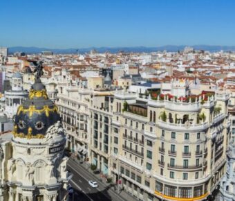 Aerial View of Buildings in Comunidad de Madrid, Spain