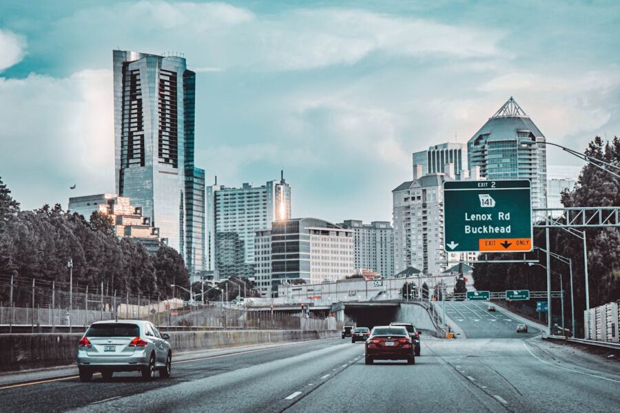 Cars on a Highway in Atlanta 